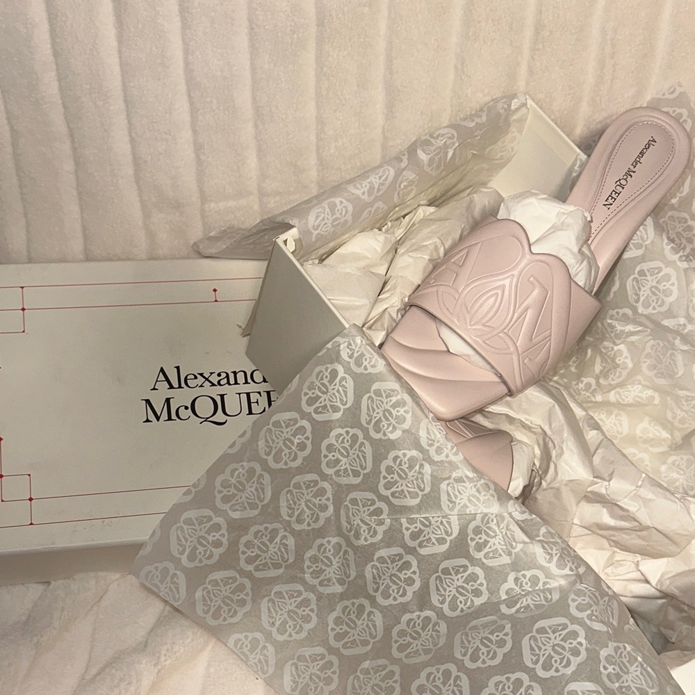 Alexander McQueen Light Pink Embossed Sandals